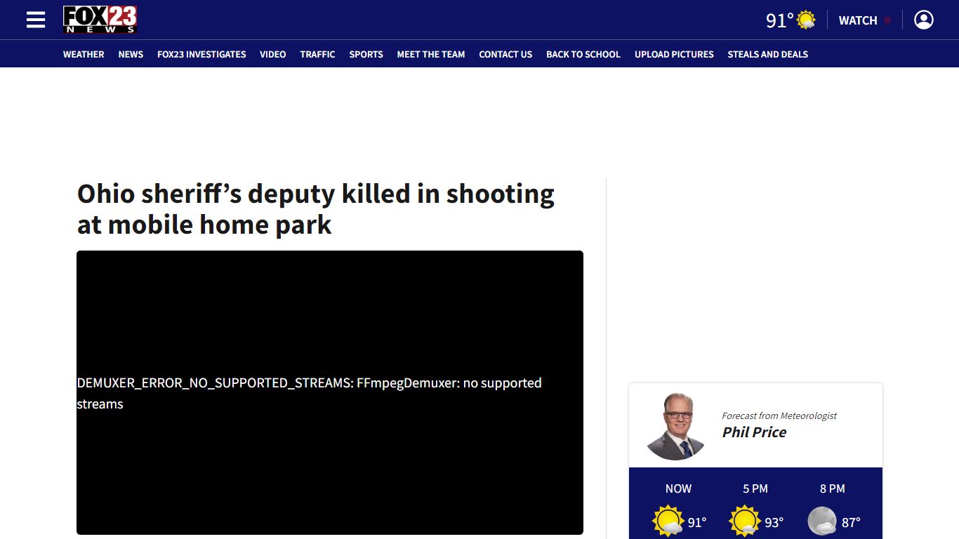 Ohio sheriff’s deputy killed in shooting at mobile home park